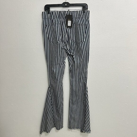 Lucky & Blessed L&B Striped Flare Bell Bottom Jeans M Distressed Hippie Boho NWT - Picture 5 of 11